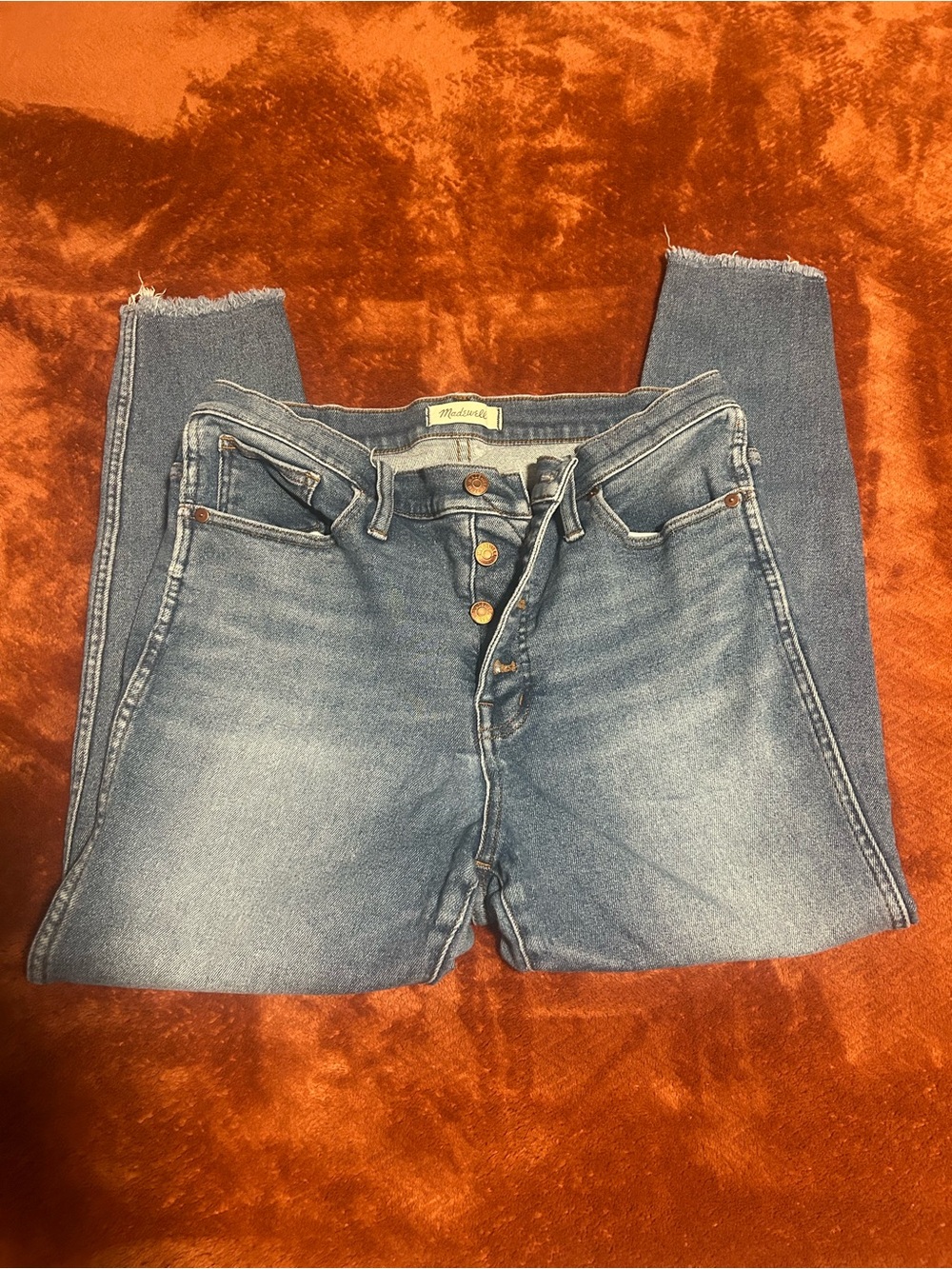 Madewell Women's Light Blue High-Rise Skinny Jeans with Button-Fly